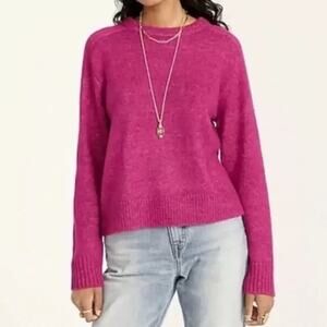 J. Crew Womens Barbiecore Alpaca Merino Wool Blend Pullover Sweater‎ XS Pink